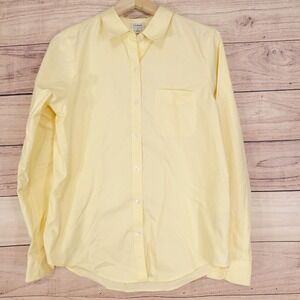 LL BEAN WRINKLE FREE LONG SLEEVE YELLOW BUTTON DOWN SHIRT WOMENS S REG
